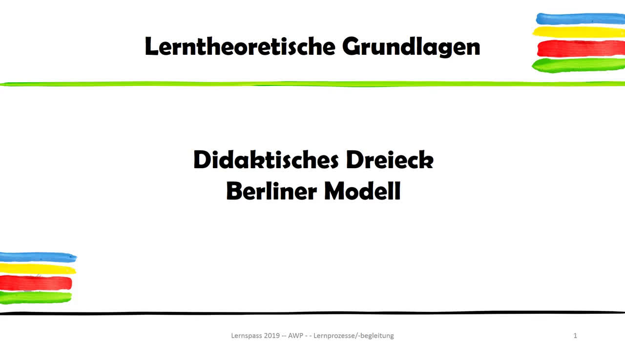 Berliner Modell Der Didaktik Didaktisches Dreieck und Berliner Modell der Didaktik